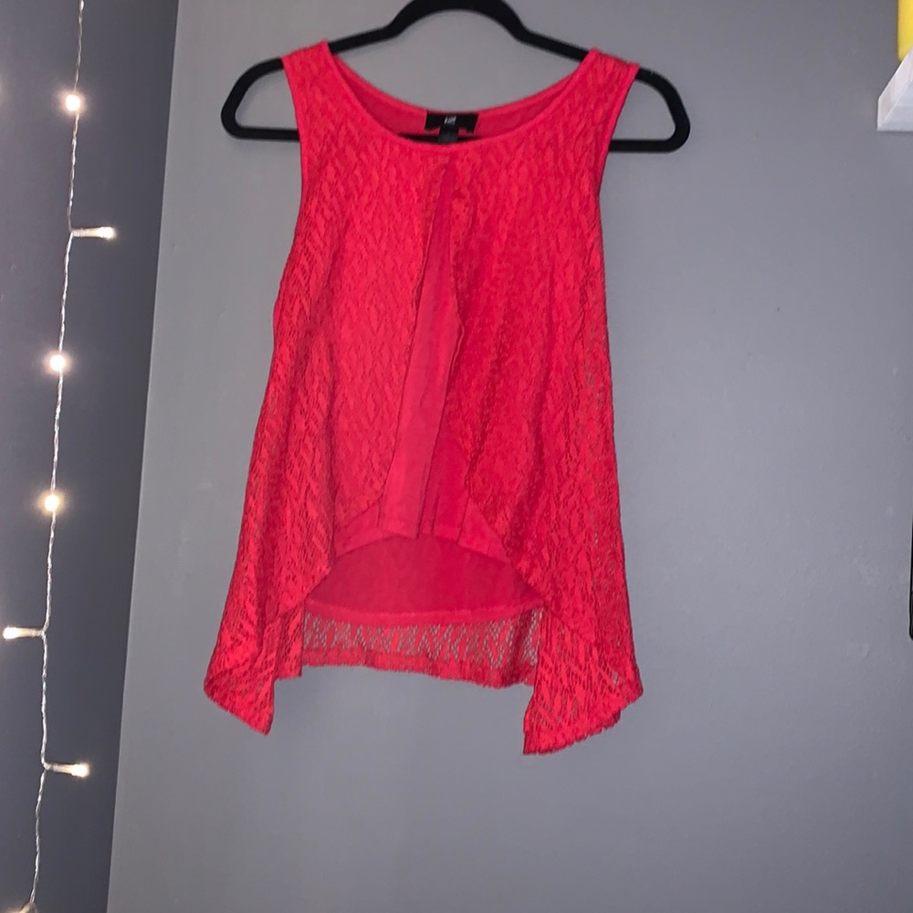 Red flowy tank